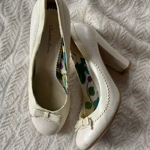 Cream high heels